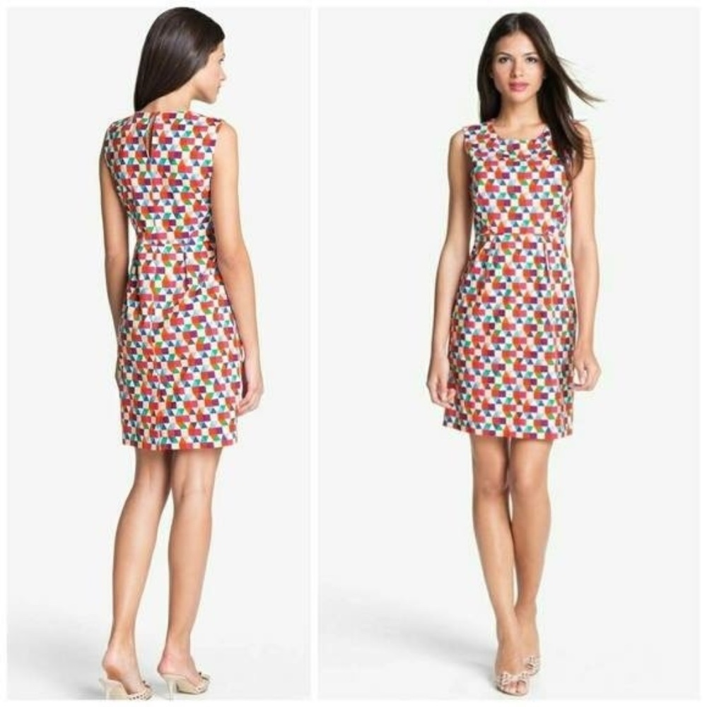Kate Spade Abbey Geometric Silk Sheath Dress
